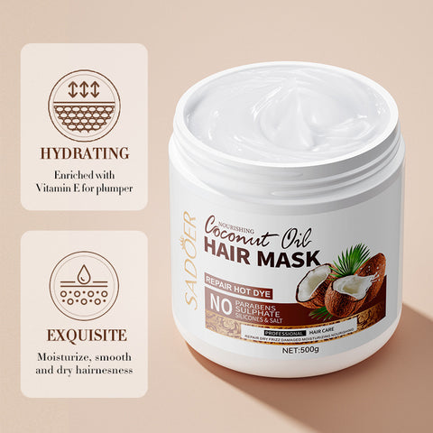 SADOER 椰子滋潤髮膜 (修復燙染髮質) 500g SADOER Nourishing Coconut Oil Hair Mask (Repair Perm Dye) 500g <hm0631>