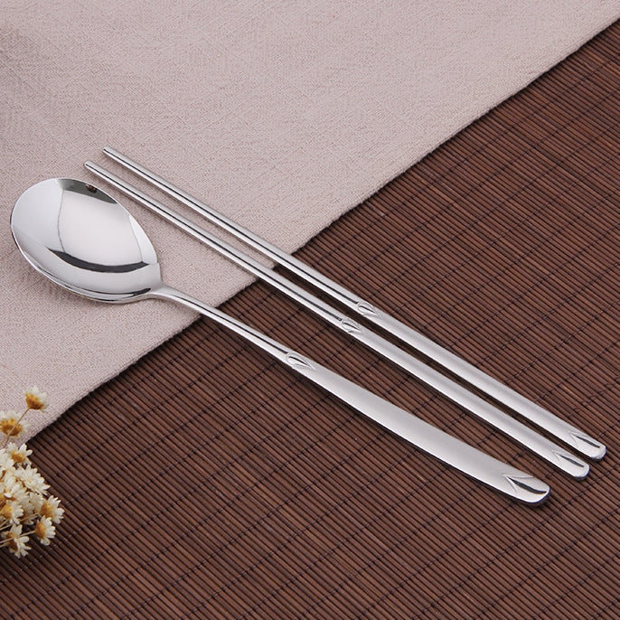 [韓國製] KAYOUNG 不銹鋼餐具套裝 (2件套 - 1匙更 & 1對筷子) KAYOUNG Stainless Steel Cutlery Set (2-piece Set - 1 Spoon & 1 Pair of Chopsticks) <hm0646>