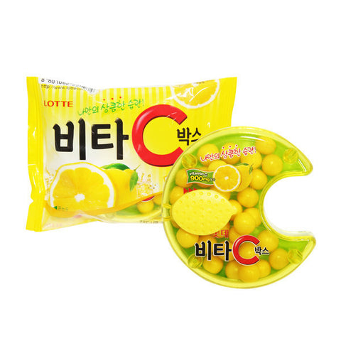 韓國樂天維他命C 檸檬糖 半月形盒裝 17.5g Korean Lotte Vita C Lemon Candy Half Moon Box 17.5g