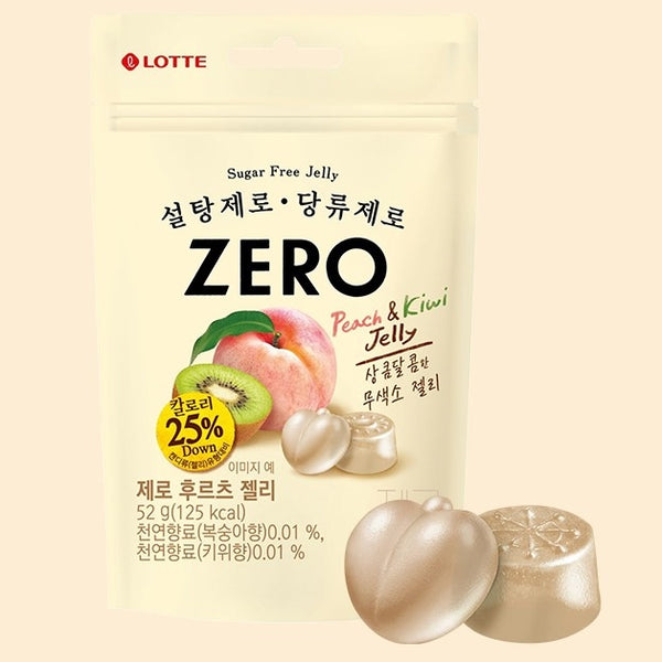 韓國樂天 "零" 無糖 啫喱糖 - 桃及奇異果 52g x2 Korea Lotte "Zero" Sugar Free Fruit Jelly - Peach & Kiwi 52g x2