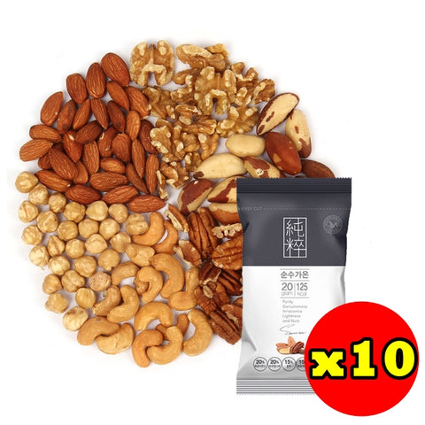 韓國Mountain & Field灰色純粹版每日果仁日常堅果 10包 Korea Mountain & Field Gray Pure One Day Nuts Pocket Nuts 10 Bags  (code: 8166)