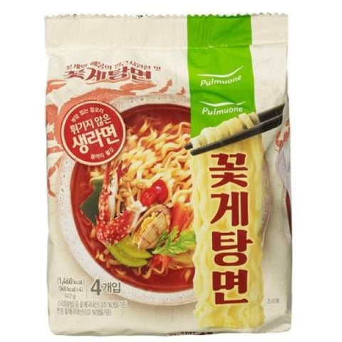 韓國圃木園非油炸辣花蟹海鮮湯麵拉麵湯麵 103g x4 Korean Pulmuone Non-fried Spicy Crab Seafood Soup Ramen Noodles 103g x4