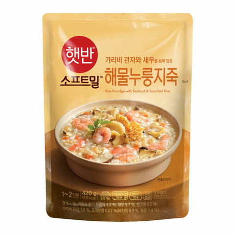 韓國CJ Hetbahn (前品牌名CJ bibigo) 即食粥 鍋巴海鮮粥 420g Korean CJ Hetbahn Instant Congee Seafood & Scorched Rice Congee 420g