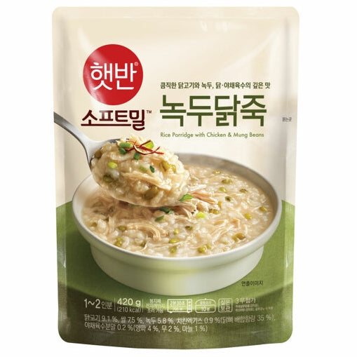 韓國CJ Hetbahn (前品牌名CJ bibigo) 即食粥 綠豆雞肉粥 420g Korean CJ Hetbahn Instant Congee Mung bean chicken Congee 420g