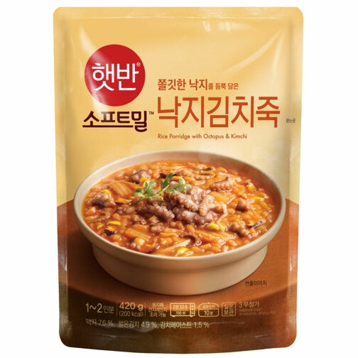 韓國CJ Hetbahn (前品牌名CJ bibigo) 即食粥 章魚泡菜粥 420g Korean CJ Hetbahn Instant Congee Octopus Kimchi Congee 420g