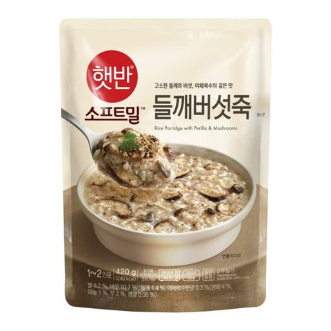 韓國CJ Hetbahn (前品牌名CJ bibigo) 即食粥 紫蘇蘑菇粥 420g Korean CJ Hetbahn Instant Congee Perilla & Mushrooms Congee 420g